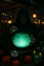 Halloween Mini LED Pumpkin Light Fogger Water Fountain Pond Fog Machine Atomizer