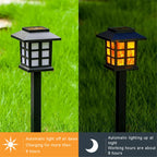 2/4 pcs 10LEDS Solar Flame Torch Light Flickering Light Garden Decoration For Halloween Outdoor Lawn Path Yard Patio Floor Lamp