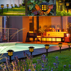 2/4 pcs 10LEDS Solar Flame Torch Light Flickering Light Garden Decoration For Halloween Outdoor Lawn Path Yard Patio Floor Lamp